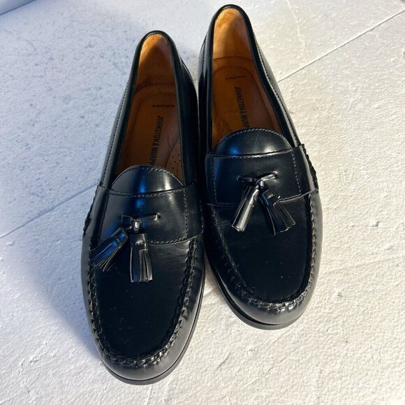 Johnston & Murphy SZ 10 Hayes Black Leather Tassel Loafer Career casual formal - Picture 7 of 11